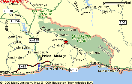 map of axarquia